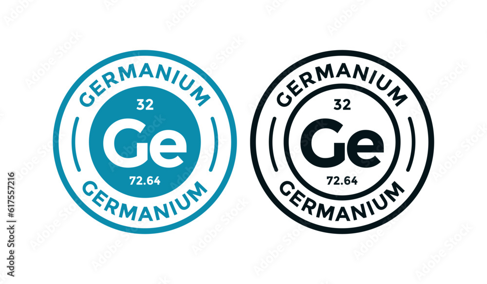 Germanium logo badge template. this is chemical element of periodic table symbol. Suitable for business, technology, molecule, atomic symbol 