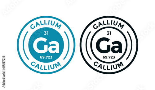 Gallium logo badge template. this is chemical element of periodic table symbol. Suitable for business, technology, molecule, atomic symbol 