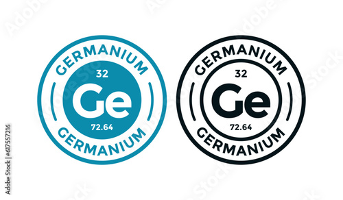 Germanium logo badge template. this is chemical element of periodic table symbol. Suitable for business, technology, molecule, atomic symbol 