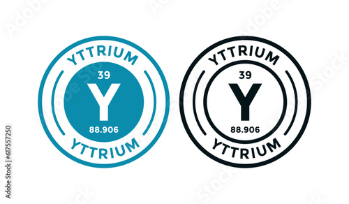 Yttrium logo badge template. this is chemical element of periodic table symbol. Suitable for business, technology, molecule, atomic symbol 