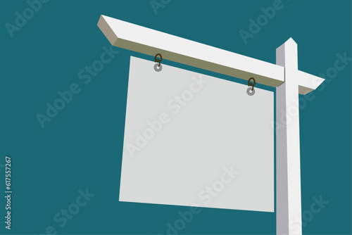 House for sale sign, blank board,  vector illustration.