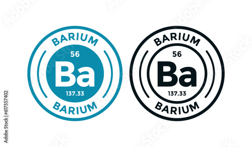 Barium logo badge template. this is chemical element of periodic table symbol. Suitable for business, technology, molecule, atomic symbol 