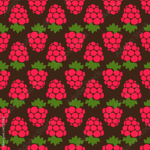 Seamless raspberry background brown pattern. Vector illustration © Designpics