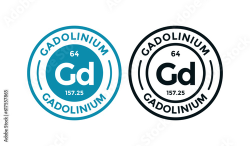 Gadolinium logo badge template. this is chemical element of periodic table symbol. Suitable for business, technology, molecule, atomic symbol 
