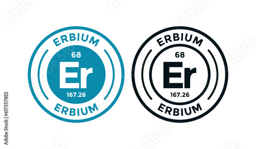  Erbium logo badge template. this is chemical element of periodic table symbol. Suitable for business, technology, molecule, atomic symbol 