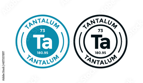 Tantalum logo badge template. this is chemical element of periodic table symbol. Suitable for business, technology, molecule, atomic symbol 