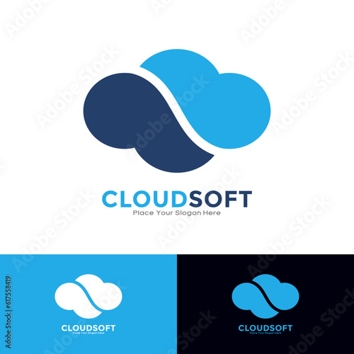Cloud soft logo vector template. Suitable for business, technology, and symbol