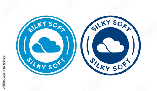 Silky soft with cloud logo badge template. Suitable for information and product label