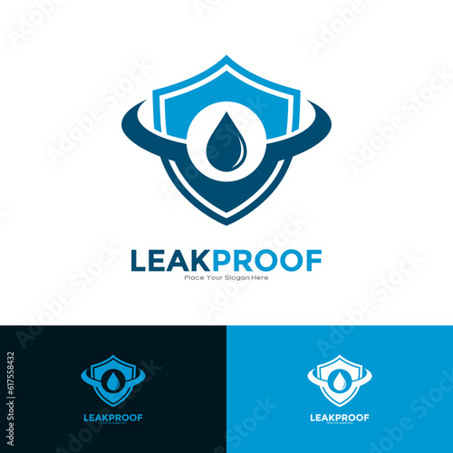 Leak proof shield logo template vector. Suitable for business and product label