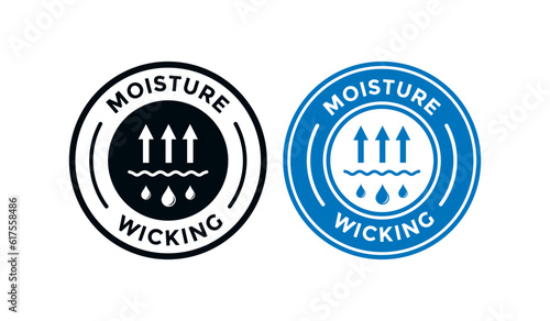 Moisture wicking circle badge logo template. Suitable for information and product label