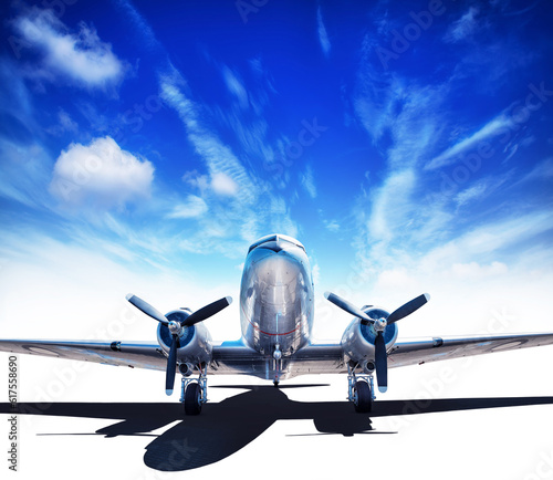 historic airplane against a blue sky