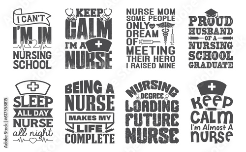 Nurse T shirt Design Bundle, Vector Nurse T shirt design, Doctor shirt, Nurse typography T shirt design Collection