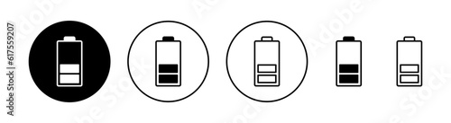 Battery icon set for web and mobile app. battery charging sign and symbol. battery charge level