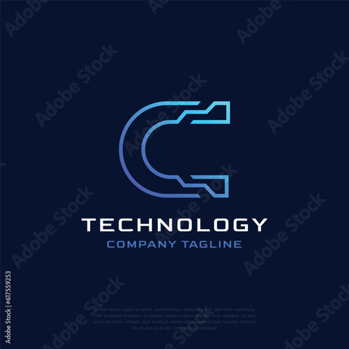 Vector letter C modern logo design template illustration