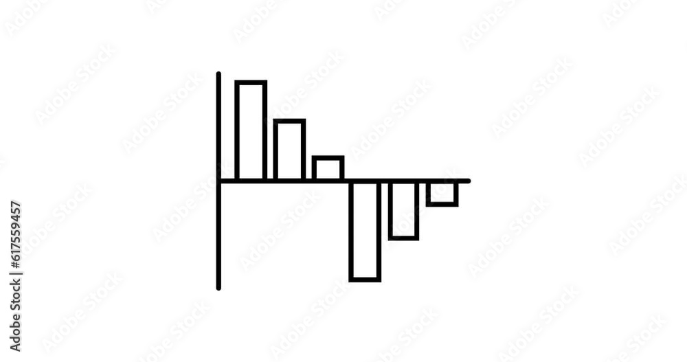 Animation of Simple outline graph icon isolated on white background. Business growth charts 4K resolution icon animated. Animation of Simple outline graph icon isolated on white background. Business growth charts 4K resolution icon animated.