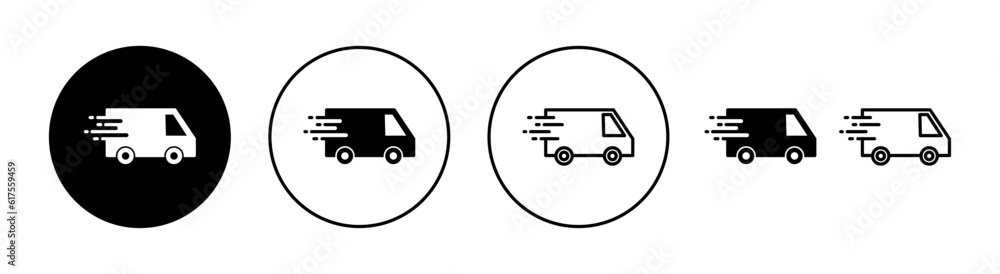 Delivery truck icon set for web and mobile app. Delivery truck sign and symbol. Shipping fast delivery icon Delivery truck icon set for web and mobile app. Delivery truck sign and symbol. Shipping fast delivery icon