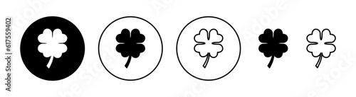 Clover icon set for web and mobile app. clover sign and symbol. four leaf clover icon.