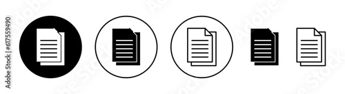 Document icon set for web and mobile app. Paper sign and symbol. File Icon