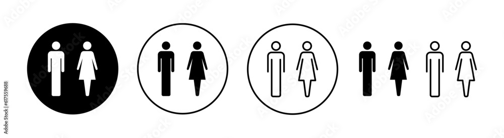 Man and woman icon set for web and mobile app. male and female sign and symbol. Girls and boys Man and woman icon set for web and mobile app. male and female sign and symbol. Girls and boys