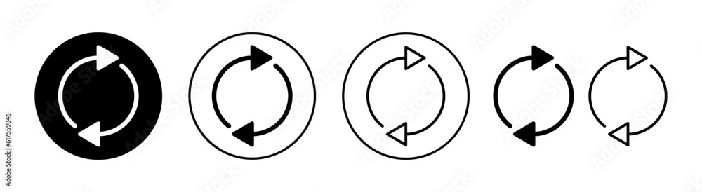 Refresh icon set for web and mobile app. Reload sign and symbol. Update icon. Refresh icon set for web and mobile app. Reload sign and symbol. Update icon.