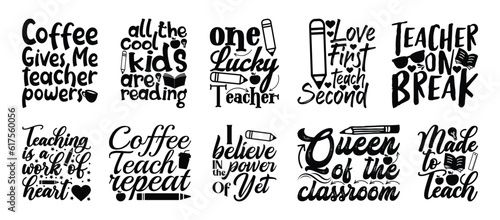 Teacher T shirt Design Bundle, Vector Teacher T shirt  design, Teacher's Day shirt,  Teacher typography T shirt design Collection