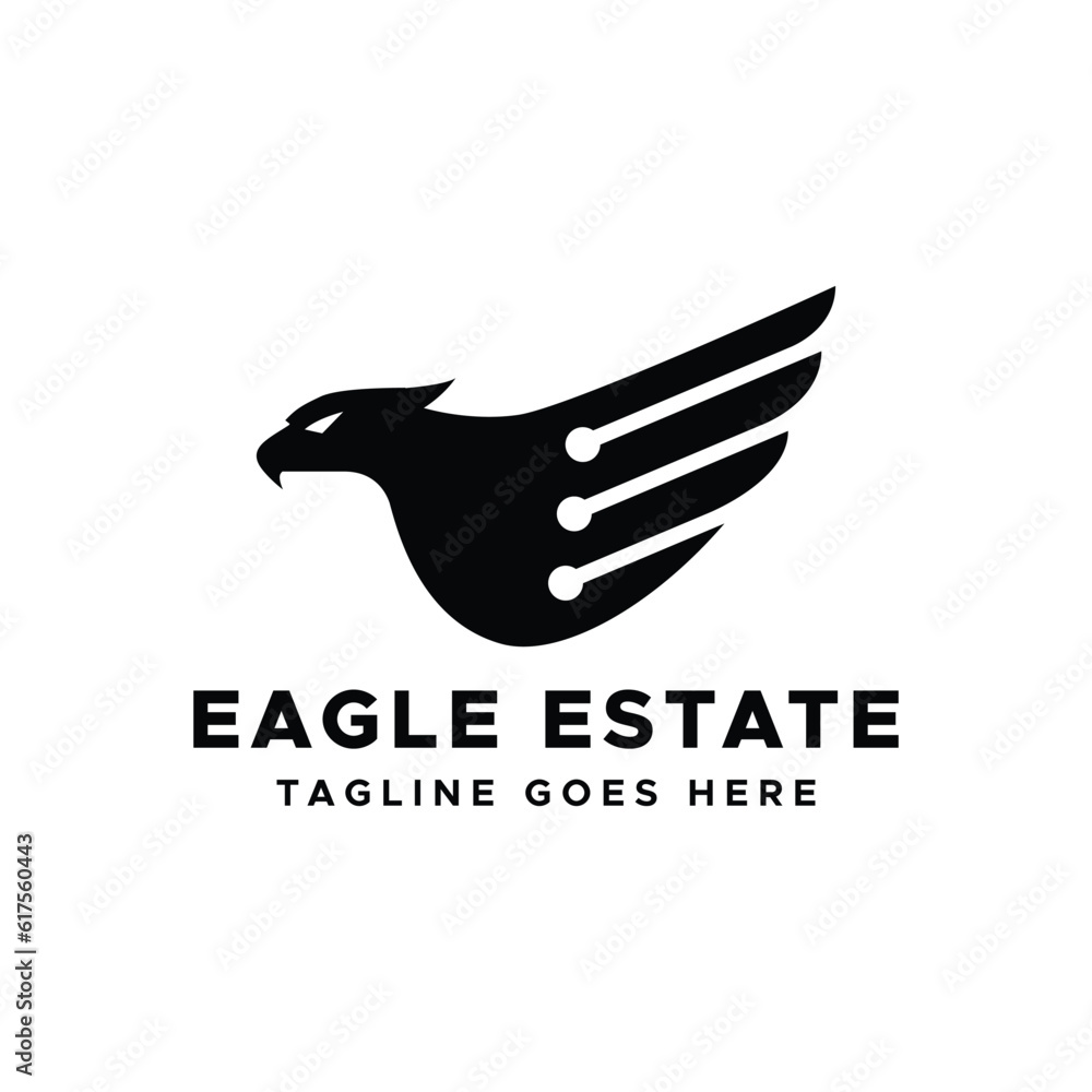 Obraz premium Eagle Tech Logo Template Design Vector, Emblem, Design Concept, Creative Symbol, Icon