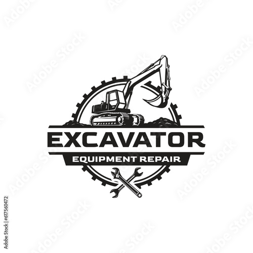 Vector excavator logo design template