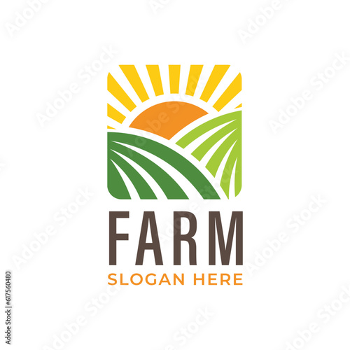 Farm logo template suitable for businesses and product names. This stylish logo design could be used for different purposes for a company, product, service or for all your ideas.