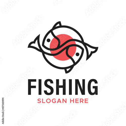 Fish logo template suitable for businesses and product names. This stylish logo design could be used for different purposes for a company, product, service or for all your ideas.