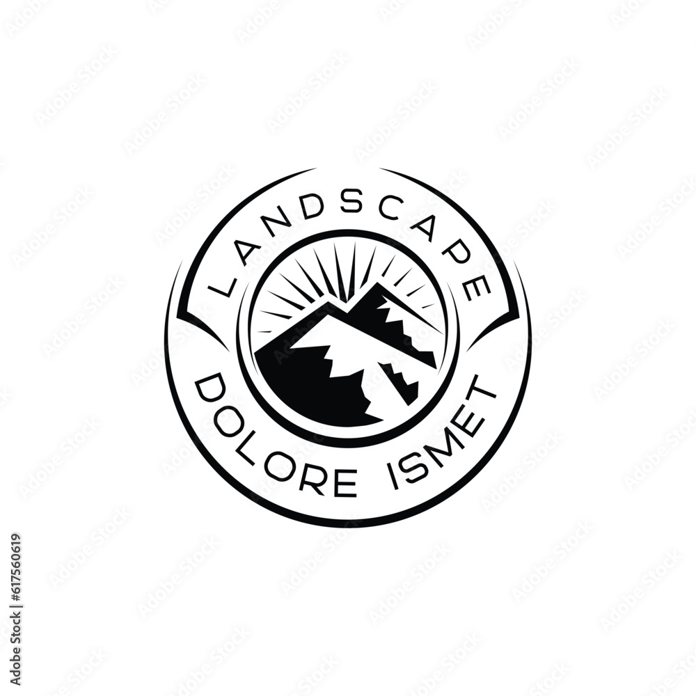 Vector mountain logo design template illustration