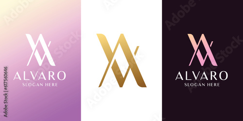 Modern luxury letter av logo with minimalist concept