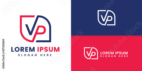 Modern letter vp logo with minimalist concept photo