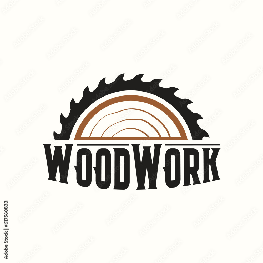 Vector woodwork and carpentry logo design template Vector woodwork and carpentry logo design template