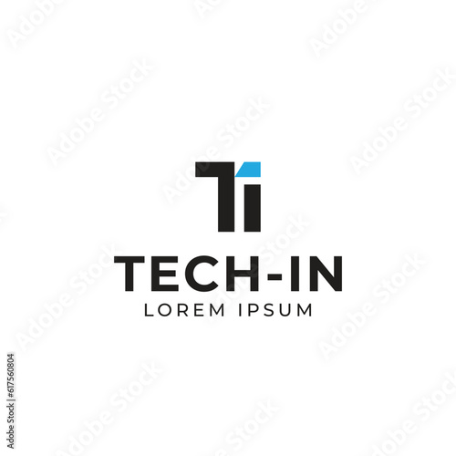Letter Ti logo with a uniquely modern and minimalist shape