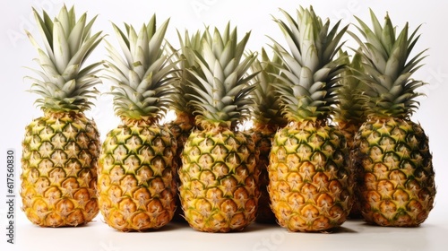 Pineapple on the white background. Created with Generative AI technology. © IC Production