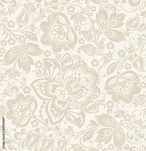 Floral vintage rustic seamless pattern. Background can be used for wallpaper, fills, web page, surface textures.