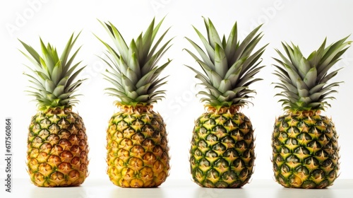 Pineapple on the white background. Created with Generative AI technology. © IC Production