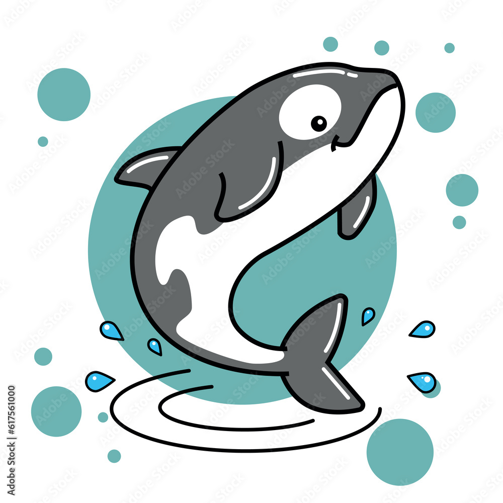Naklejka premium cartoon killer whale
