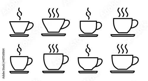 Wallpaper Mural coffee cup icon set illustration. cup a coffee sign and symbol Torontodigital.ca