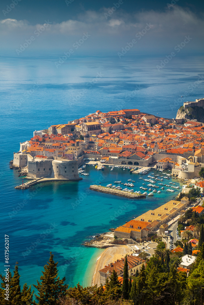 Beautiful romantic old town of Dubrovnik during sunny day, Croatia,Europe.