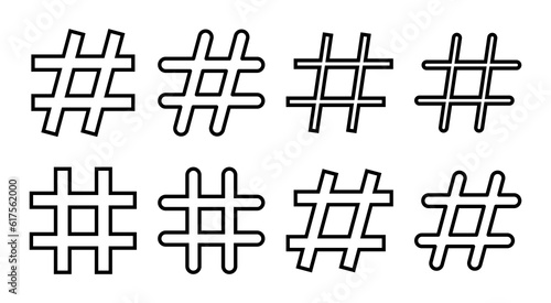 Hashtag icon set illustration. hashtag sign and symbol