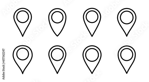 Pin icon set illustration. Location sign and symbol. destination icon. map pin