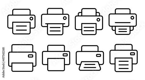 Print icon set illustration. printer sign and symbol