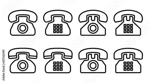 Telephone icon set illustration. phone sign and symbol