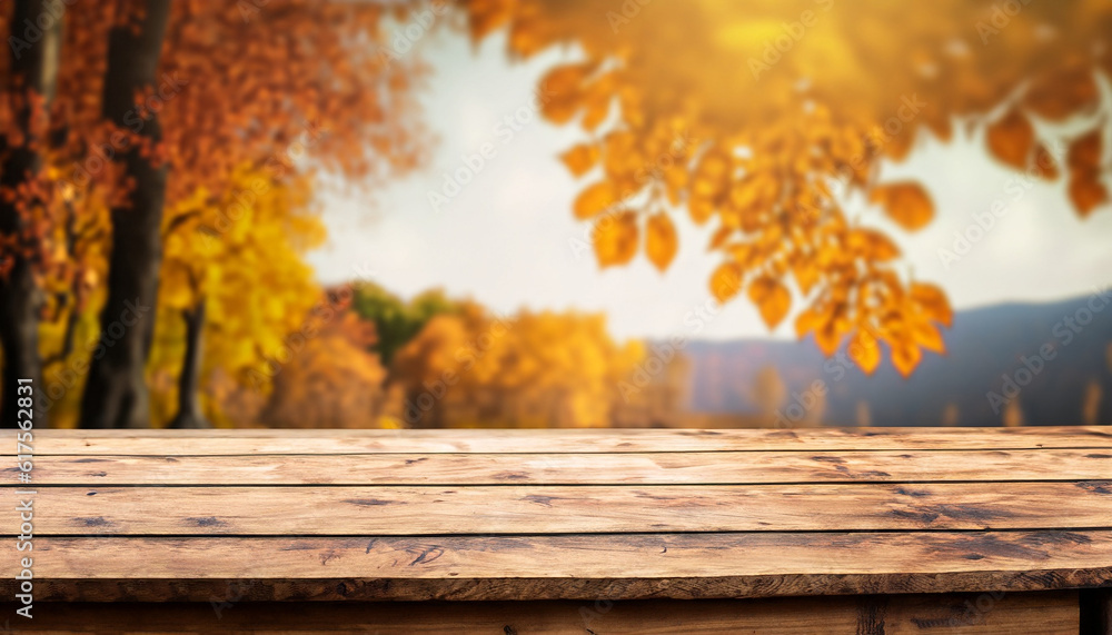 Table background and autumn time Table background and autumn time