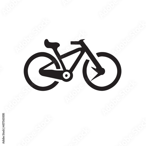 black bicycle logo illustration on a white background