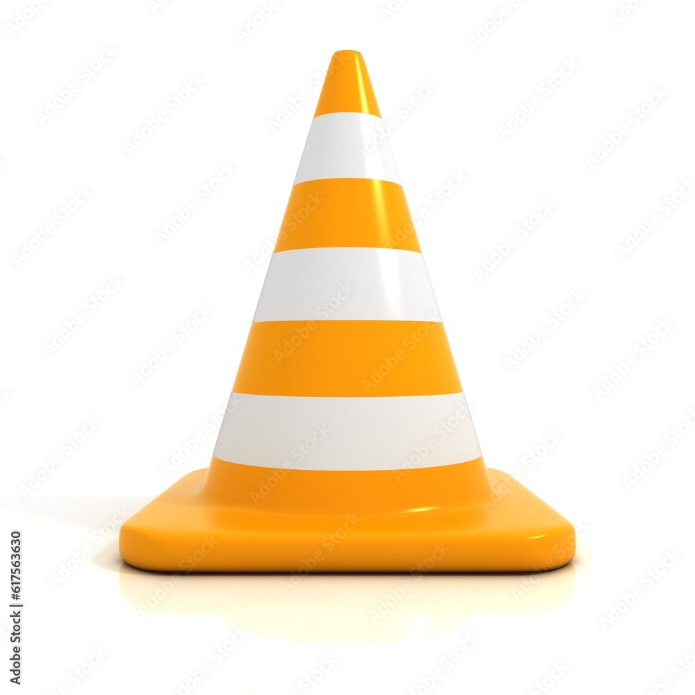 Traffic cone 3d isolated on white background Traffic cone 3d isolated on white background