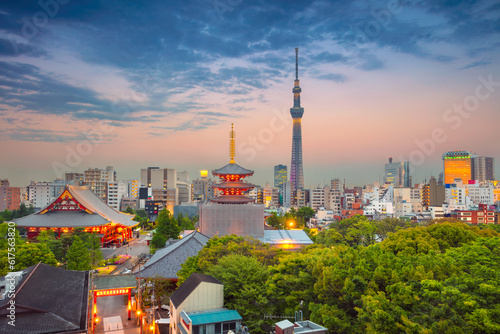 Photography Cityscape image of Tokyo skyline during twilight in Japan.
