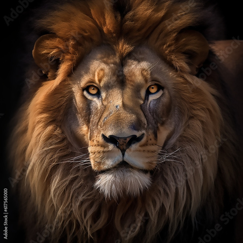 Lion close up - generative ai © Miljan Živković