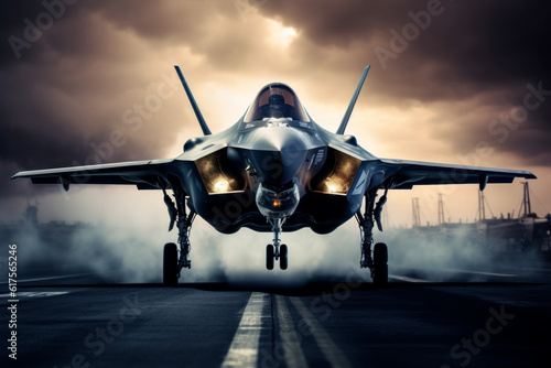 Wallpaper Mural F-35 stealth fighter taking off. Generative AI Torontodigital.ca